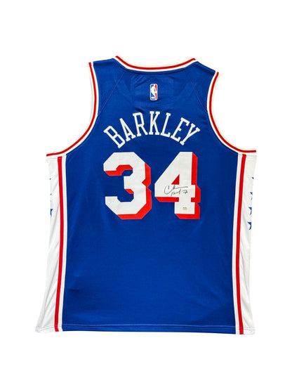 Maillot Authentique Domicile Philapelphia 76ers signe par Charles Barkey certifie par PSA authentic-signatures