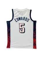 Maillot Authentique Domicile Team USA Edition Jeux Olympiques Paris 2024 signe par Anthony Edwards certifie par PSA authentic-signatures