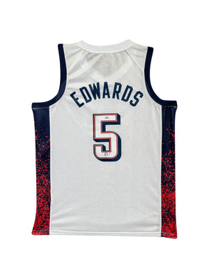 Maillot Authentique Domicile Team USA Edition Jeux Olympiques Paris 2024 signe par Anthony Edwards certifie par PSA authentic-signatures