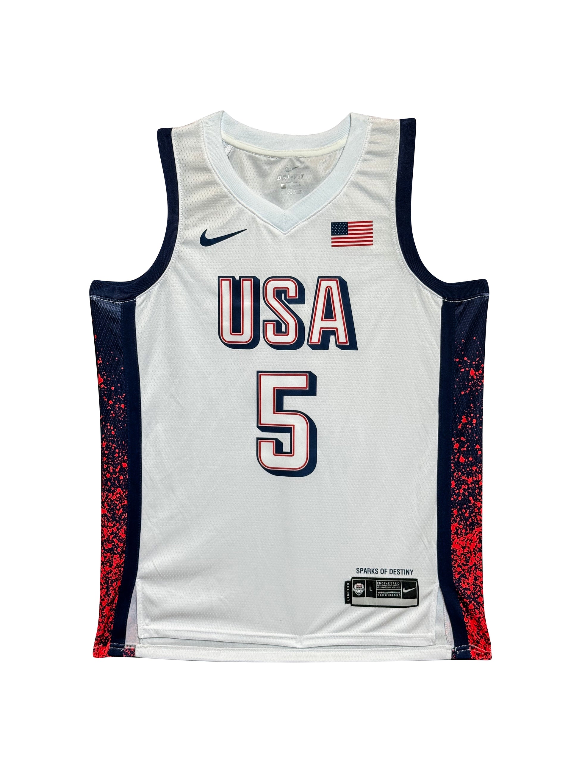 Maillot Authentique Domicile Team USA Edition Jeux Olympiques Paris 2024 signe par Anthony Edwards certifie par PSA authentic-signatures