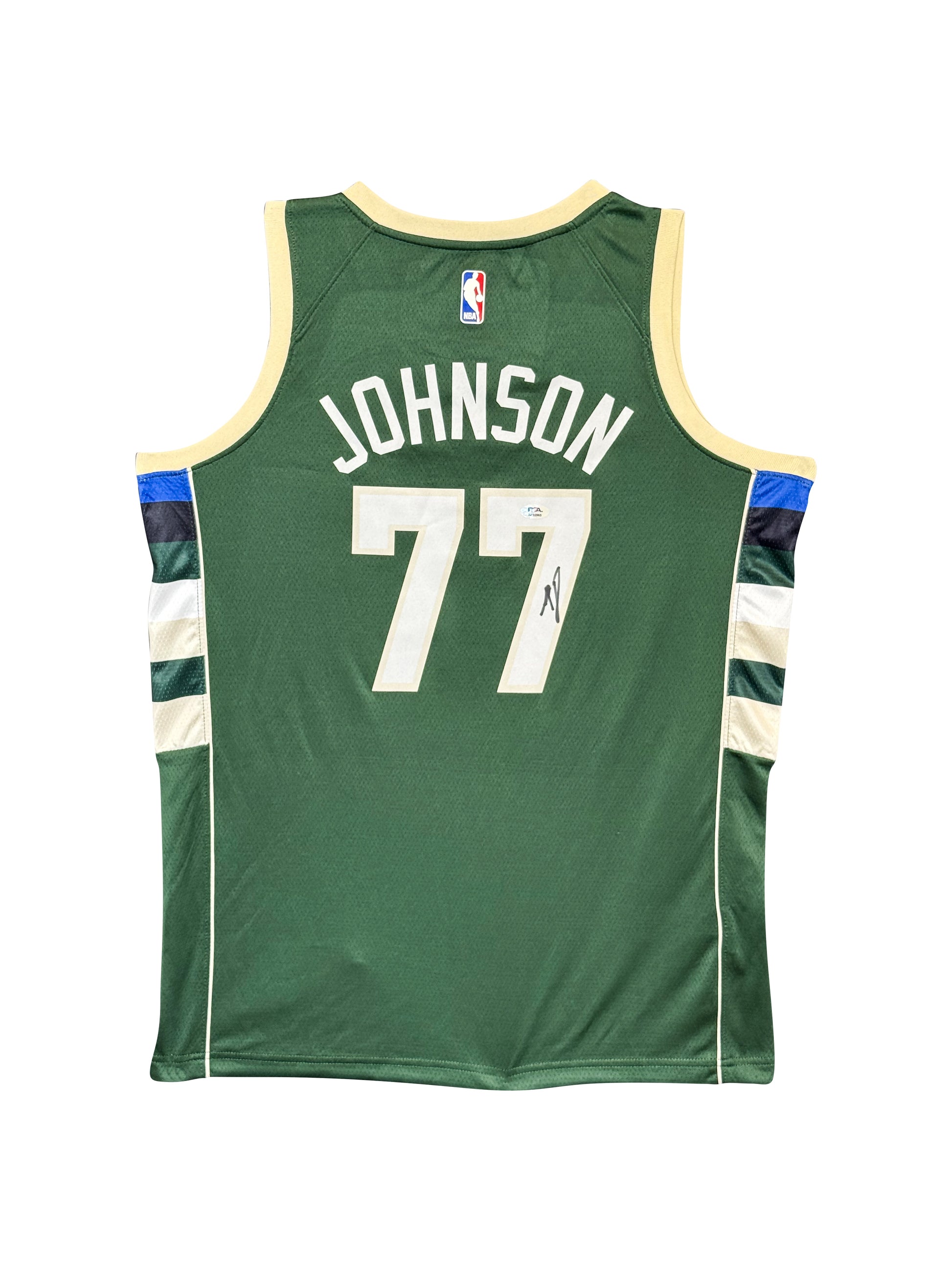 Maillot Authentique Domicile Milwaukee Bucks signe A.J Johnson  par certifie par PSA authentic-signatures
