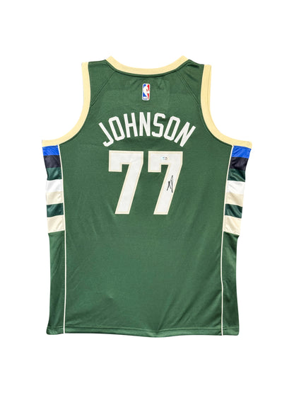 Maillot Authentique Domicile Milwaukee Bucks signe A.J Johnson  par certifie par PSA authentic-signatures