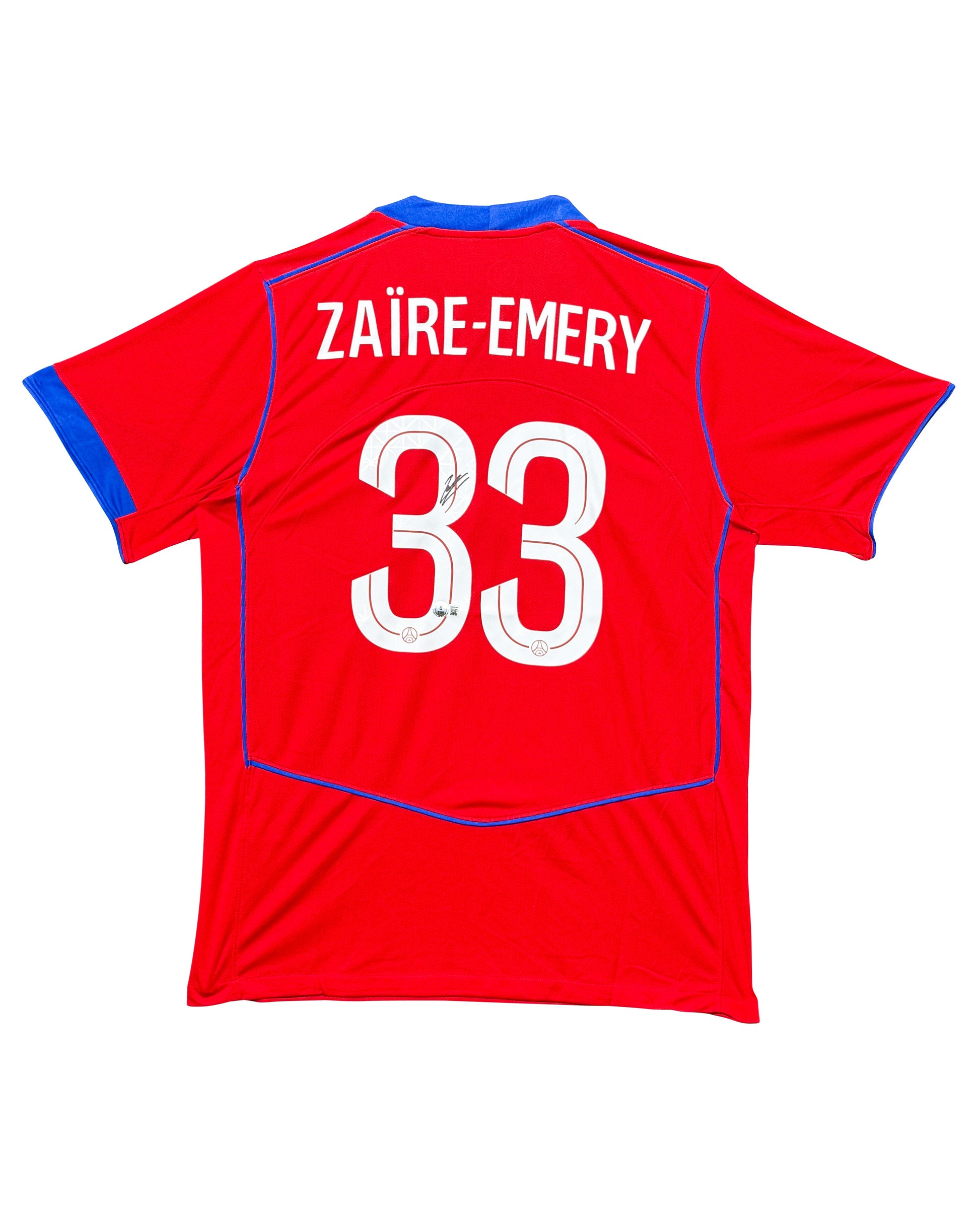 Maillot exterieur Paris Saint Germain signé par Warren Zaire Emery saison 2024-25 Certifie par Beckett authentic-signatures