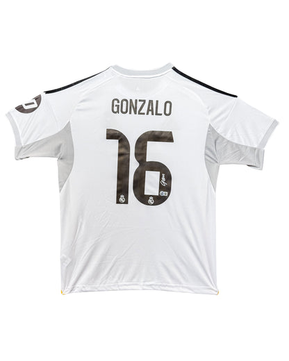 Maillot Domicile Real Madrid CF 2025-26 signe par Gonzalo Certifie par Beckett authentic-signatures