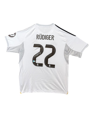 Maillot Domicile Real Madrid CF 2025-26  par Antonio Rudiger Certifie par Beckett authentic-signatures