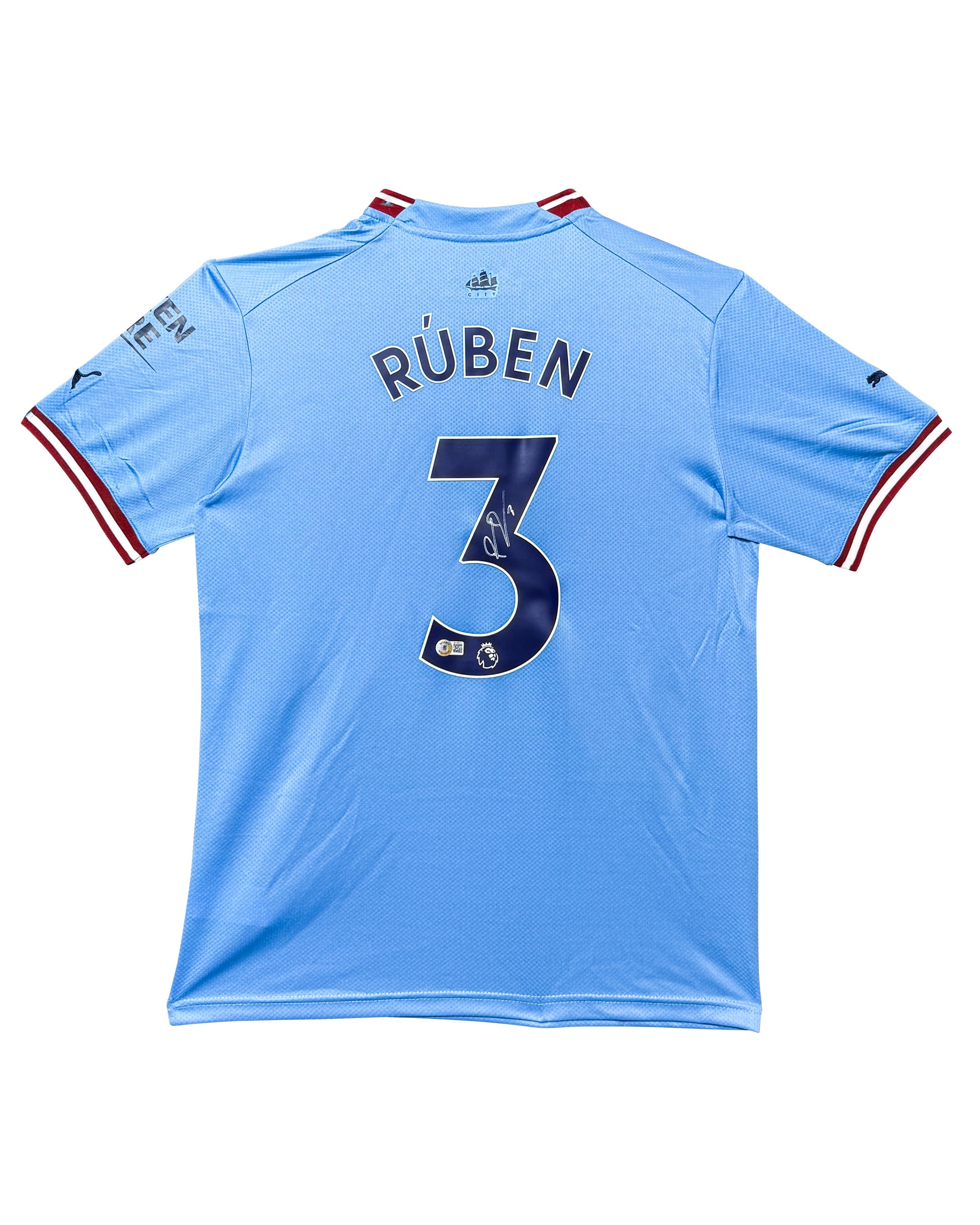 Maillot Domicile signe par Ruben Dias Manchester City FC 2022-23 Certifie par Beckett authentic-signatures