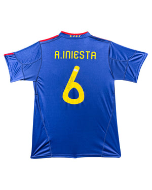 Maillot Exterieur Espagne Edition FINALE Coupe du Monde 2010 Pays-Bas/Espagne  signe par Andres Iniesta et Certifie par Beckett authentic-signatures