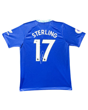 Maillot Domicile signe par Raheem Sterling Chelsea FC 2022-23 Certifie par Beckett authentic-signatures