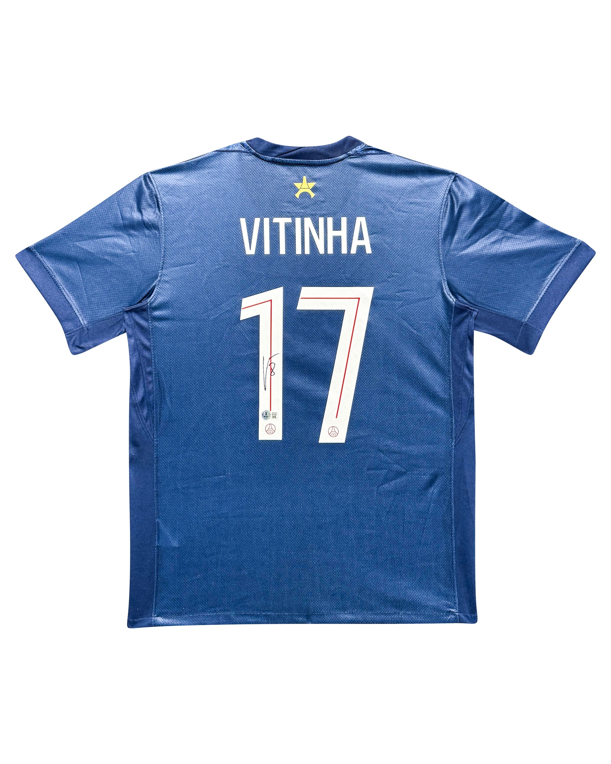 Maillot ETOILE Domicile signe par VITINHA Paris Saint Germain 2025-26 Certifie par Beckett authentic-signatures