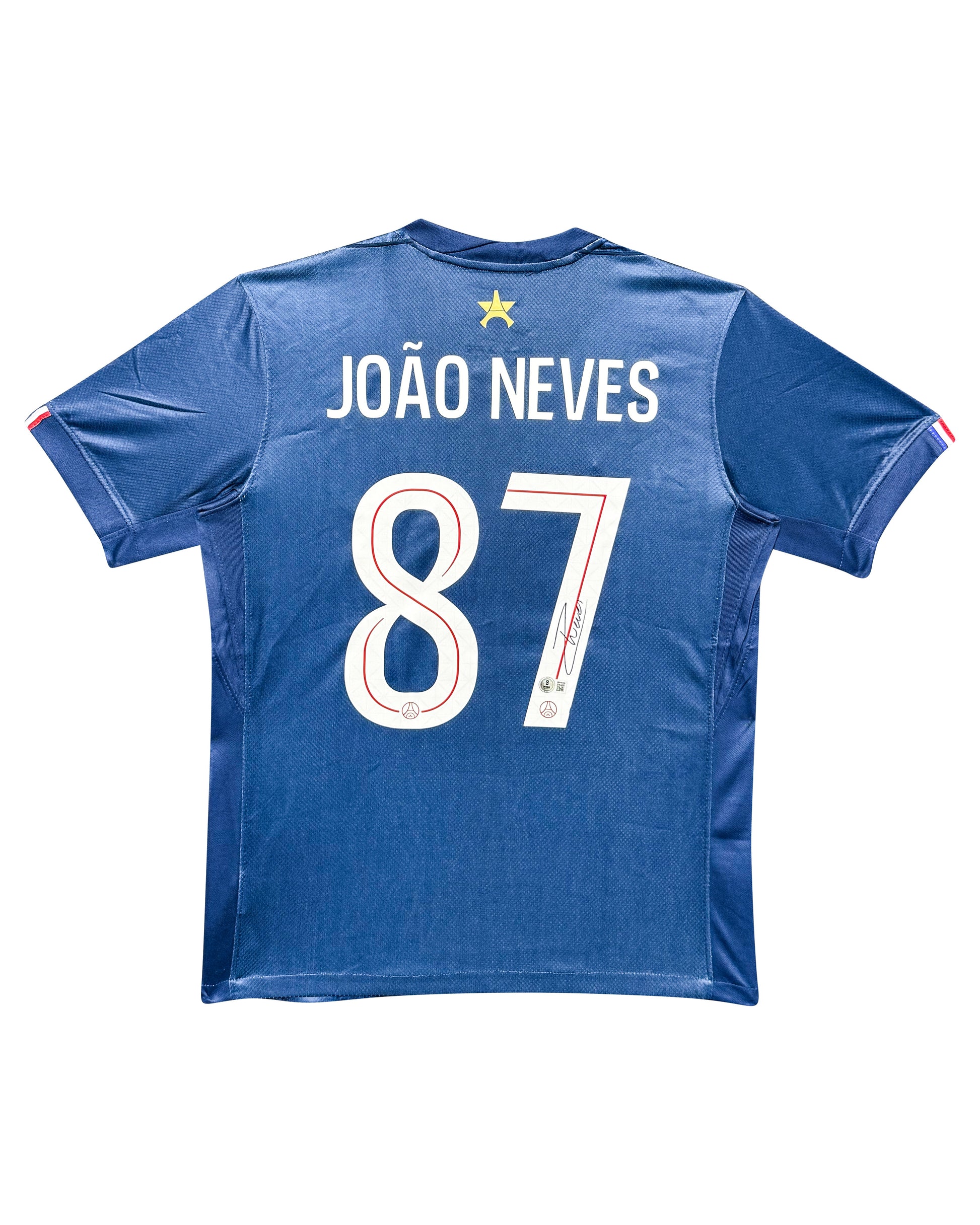 Maillot ETOILE Domicile signe par Joao NEVES Paris Saint Germain 2025-26 Certifié par Beckett authentic-signatures