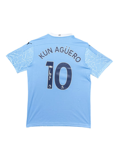 Maillot Domicile Manchester City FC signé par Sergio Aguero Certifie par Beckett authentic-signatures
