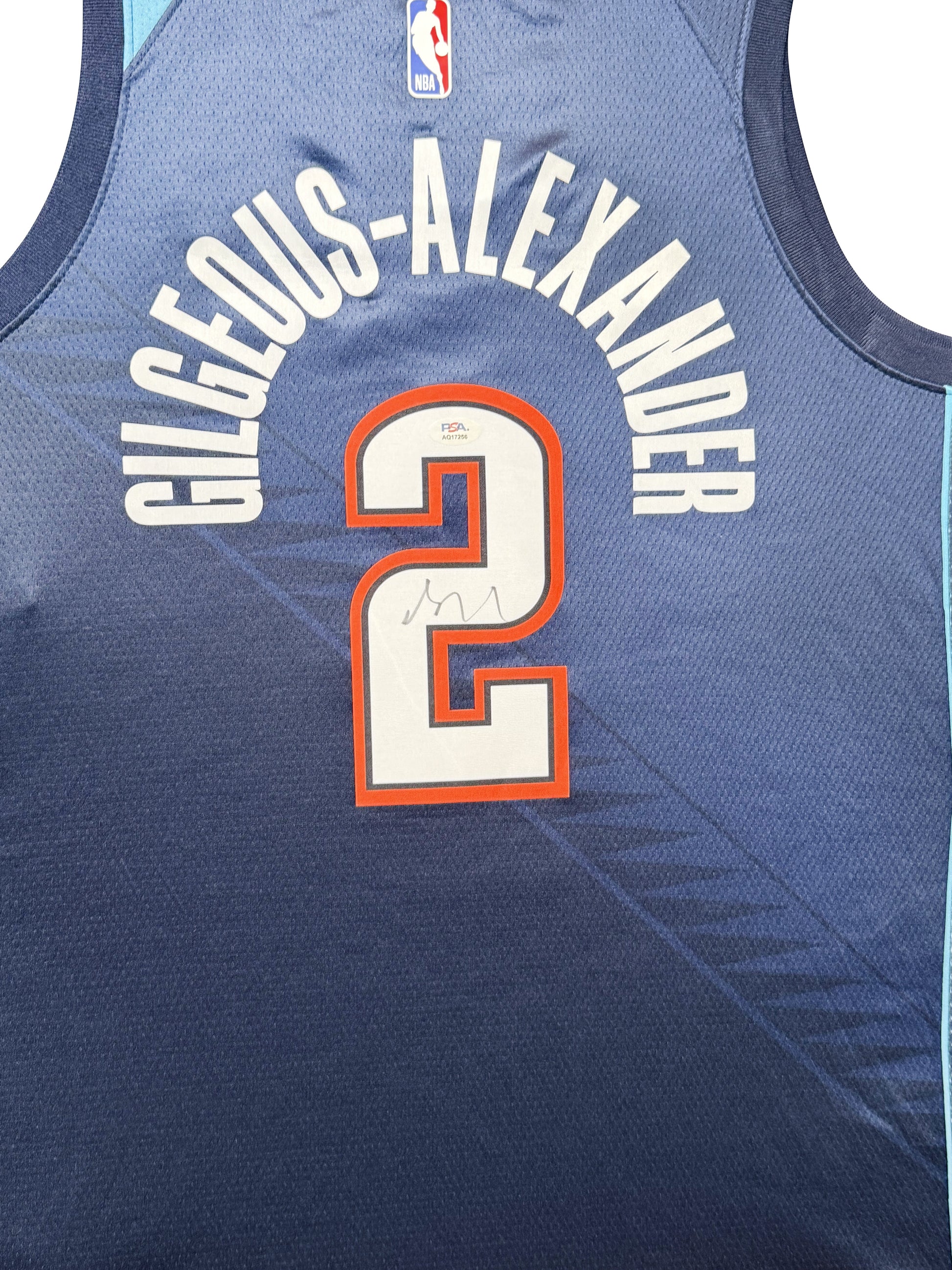 Maillot Authentique OKC Thunder signé par Shai Gilfgeous Alexander et certifié par PSA authentic-signatures