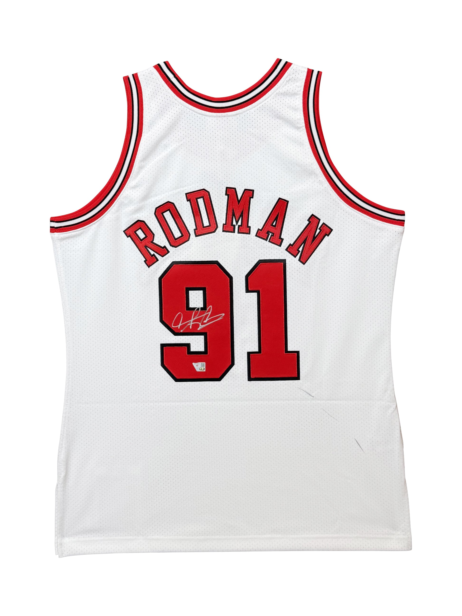 Maillot NBA FINALS Authentique Mitchell and Ness 1997-98 signé par Dennis Rodman et certifié par Fanatics authentic-signatures