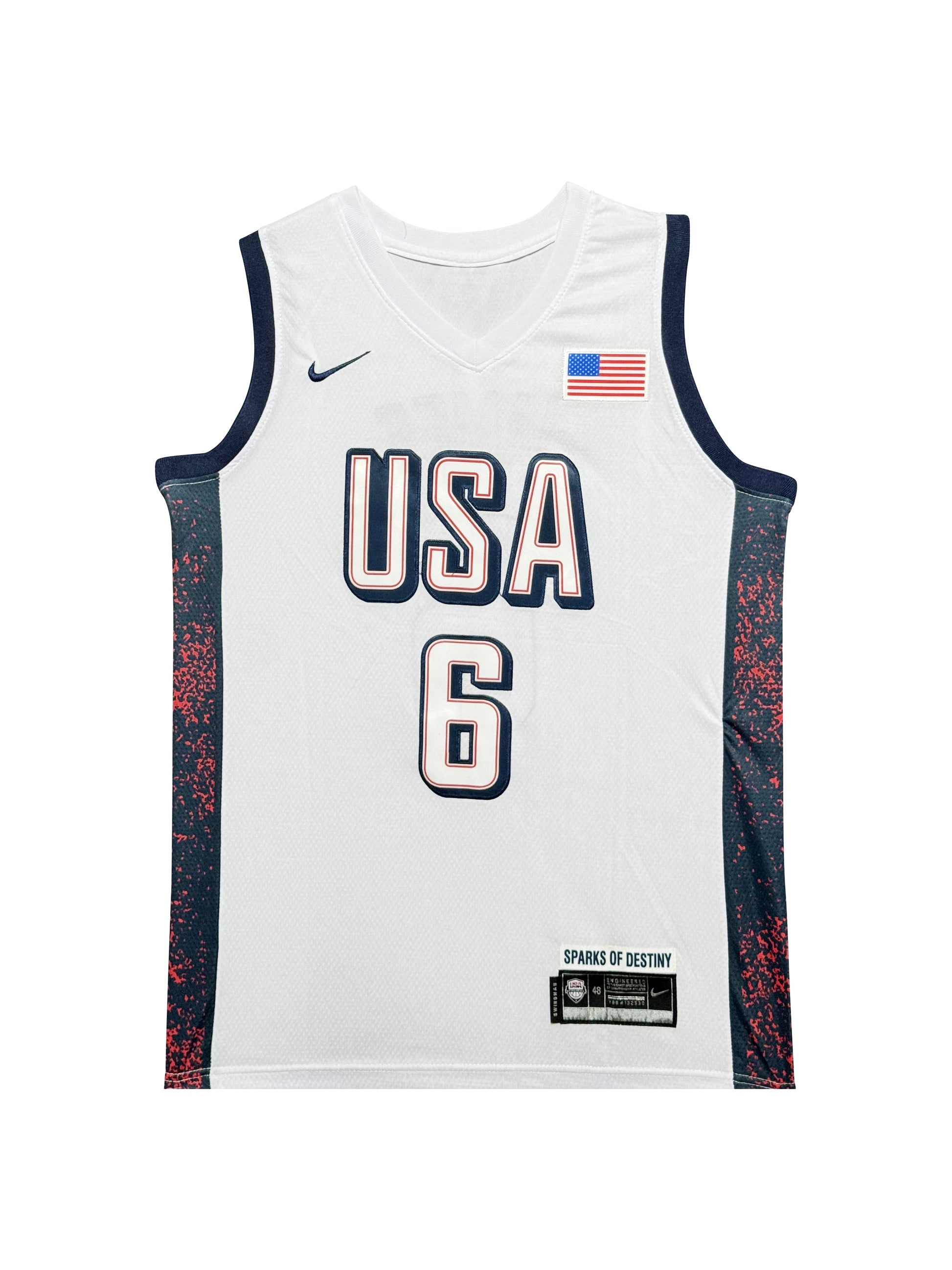 Maillot Authentique TEAM USA OLYMPICS GAME PARIS 2024 signé par LEBRON JAMES et certifié par Beckett authentic-signatures