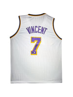 Maillot Custom Los Angeles Lakers signe par Gabe Vincent et certifie par Beckett authentic-signatures