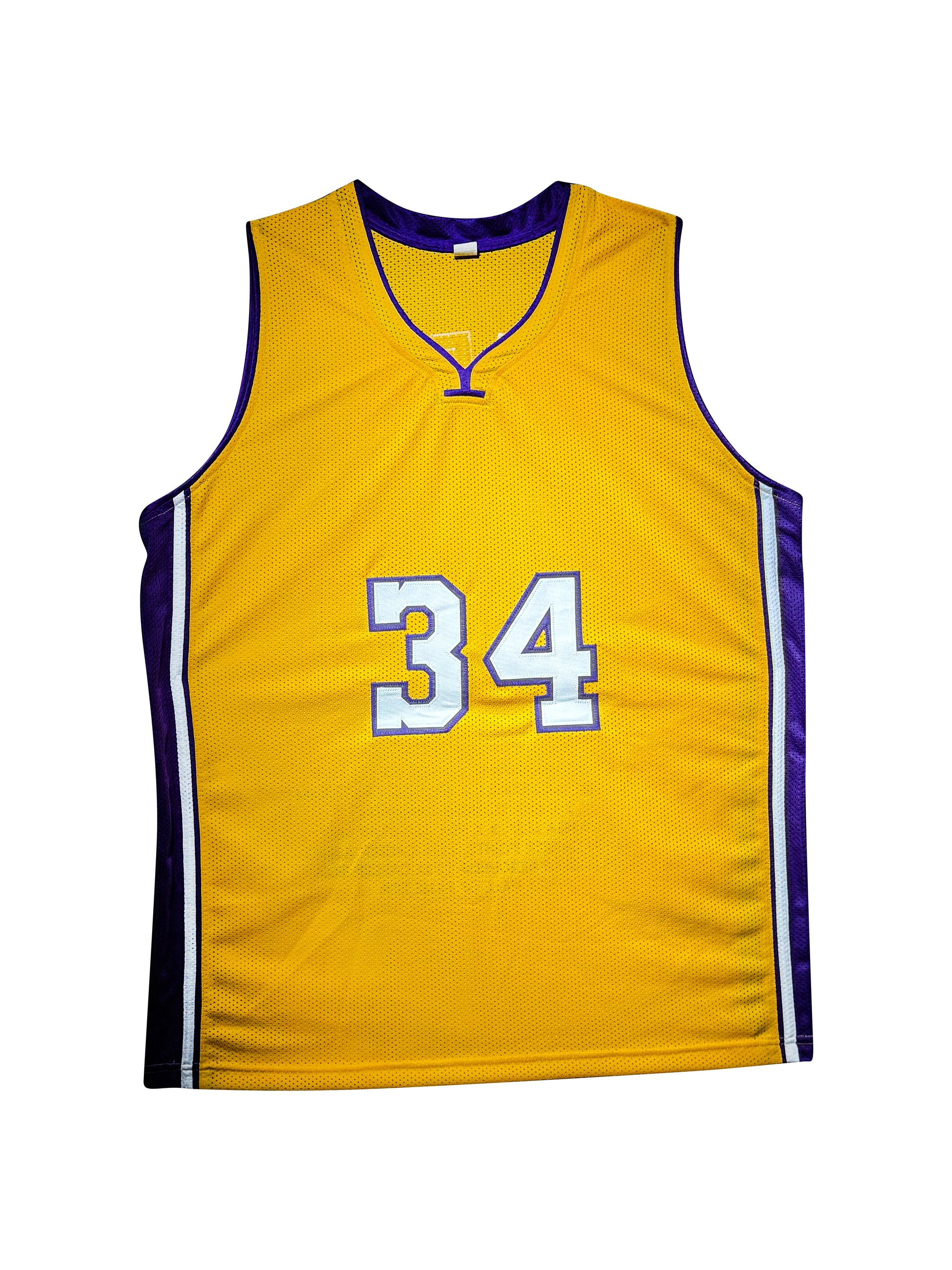 Maillot Custom Sats Carriere Los Angeles Lakers signe par Shaquille O'Neal et certifie par Beckett authentic-signatures