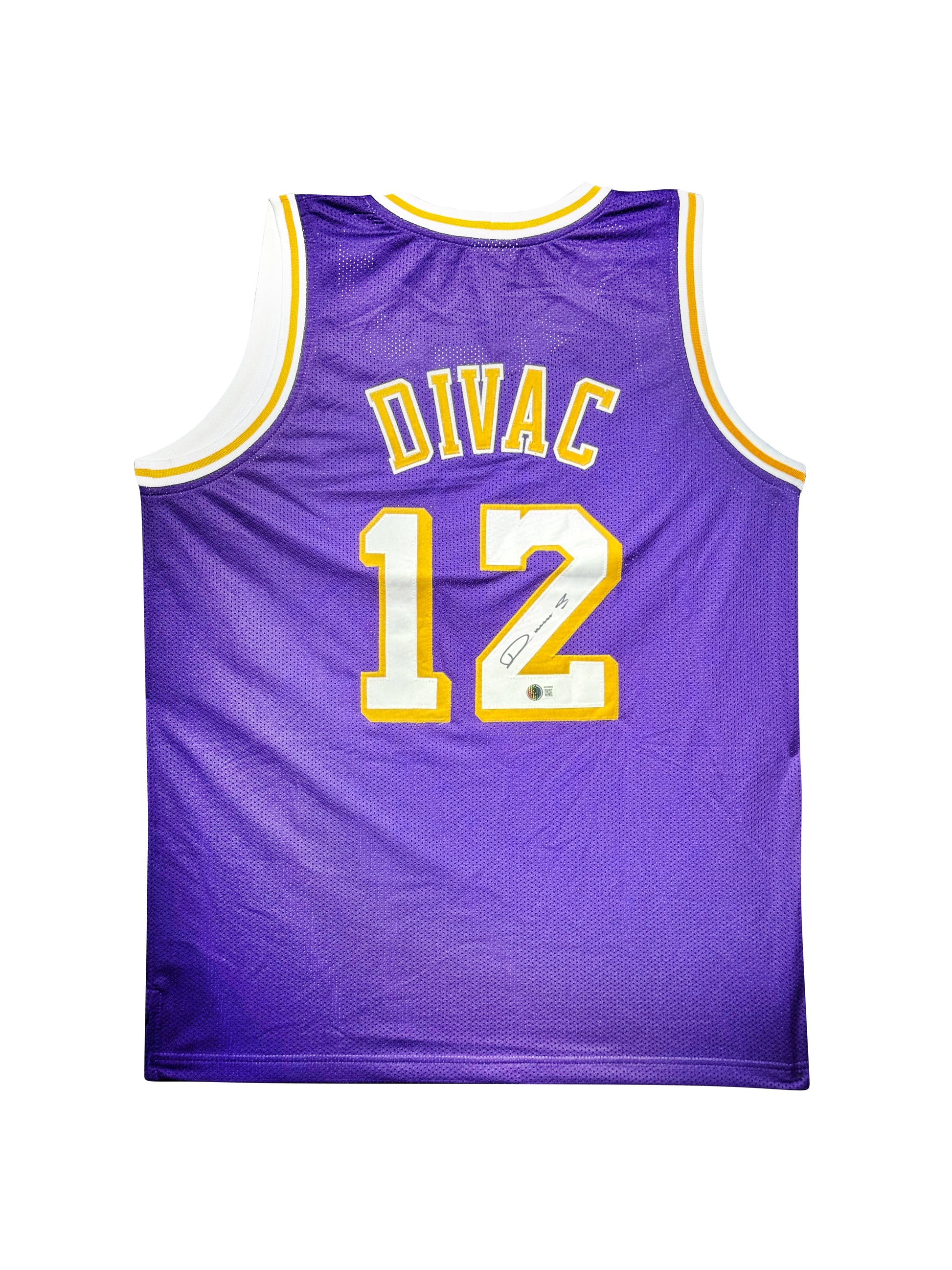 Maillot Custom Exterieur Los Angeles Lakers signe par Vlade Divac  certifie par Beckett authentic-signatures