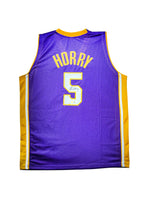 Maillot Custom Exterieur Los Angeles Lakers signe par Robert Horry  et certifie par Beckett authentic-signatures