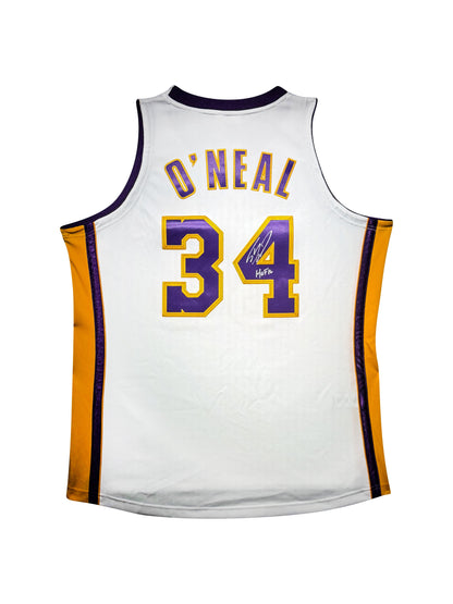 Maillot "HOF16" Authentique Mitchell and Ness Los Angeles Lakers signe par Shaquille O'Neal certifie par Beckett authentic-signatures
