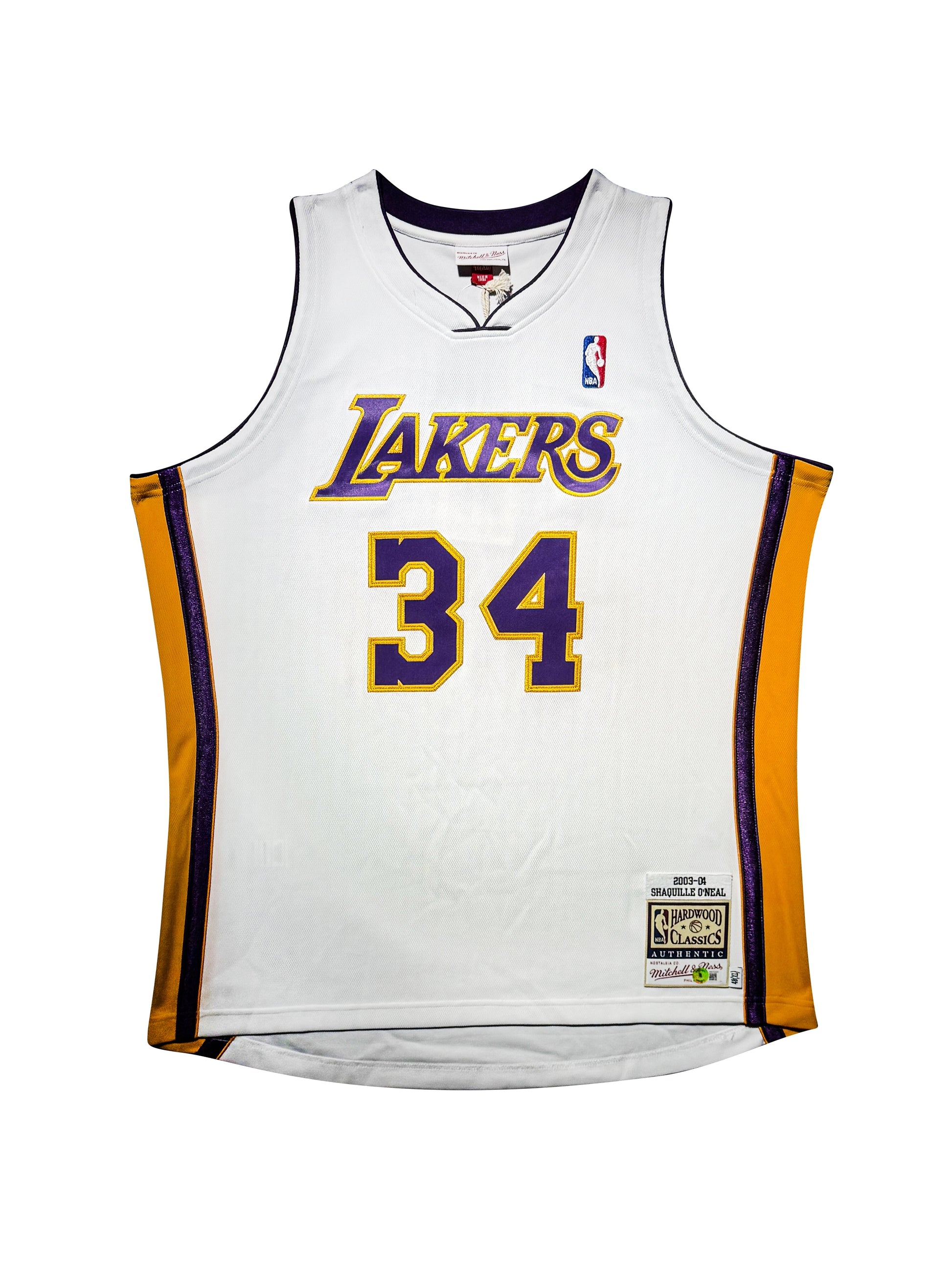 Maillot "HOF16" Authentique Mitchell and Ness Los Angeles Lakers signe par Shaquille O'Neal certifie par Beckett authentic-signatures