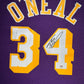 Maillot Authentique Mitchell and Ness Exterieur Los Angeles Lakers signe par Shaquille O'Neal certifie par PSA authentic-signatures