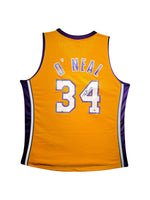 Maillot Mitchell and Ness Authentique Domicile Los Angeles Lakers signe par Shaquille O'Neal certifie par PSA authentic-signatures