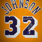 Maillot Authentique Mitchell and Ness Los Angeles Lakers signe "5XChamp" par Magic Johnson certifie par Beckett authentic-signatures