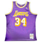 Maillot Authentique Mitchell and Ness Exterieur Los Angeles Lakers signe par Shaquille O'Neal certifie par PSA authentic-signatures
