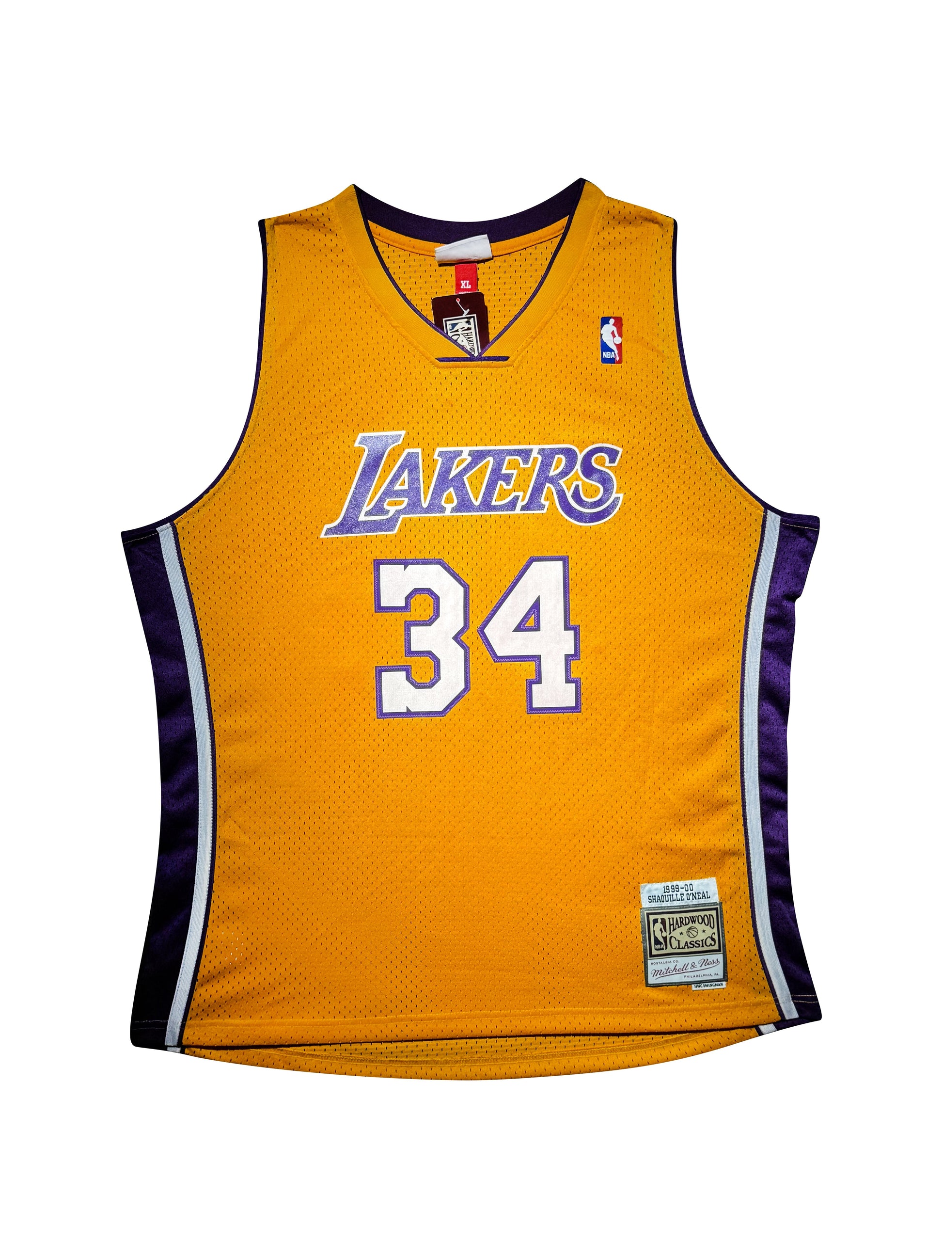 Maillot Mitchell and Ness Authentique Domicile Los Angeles Lakers signe par Shaquille O'Neal certifie par PSA authentic-signatures