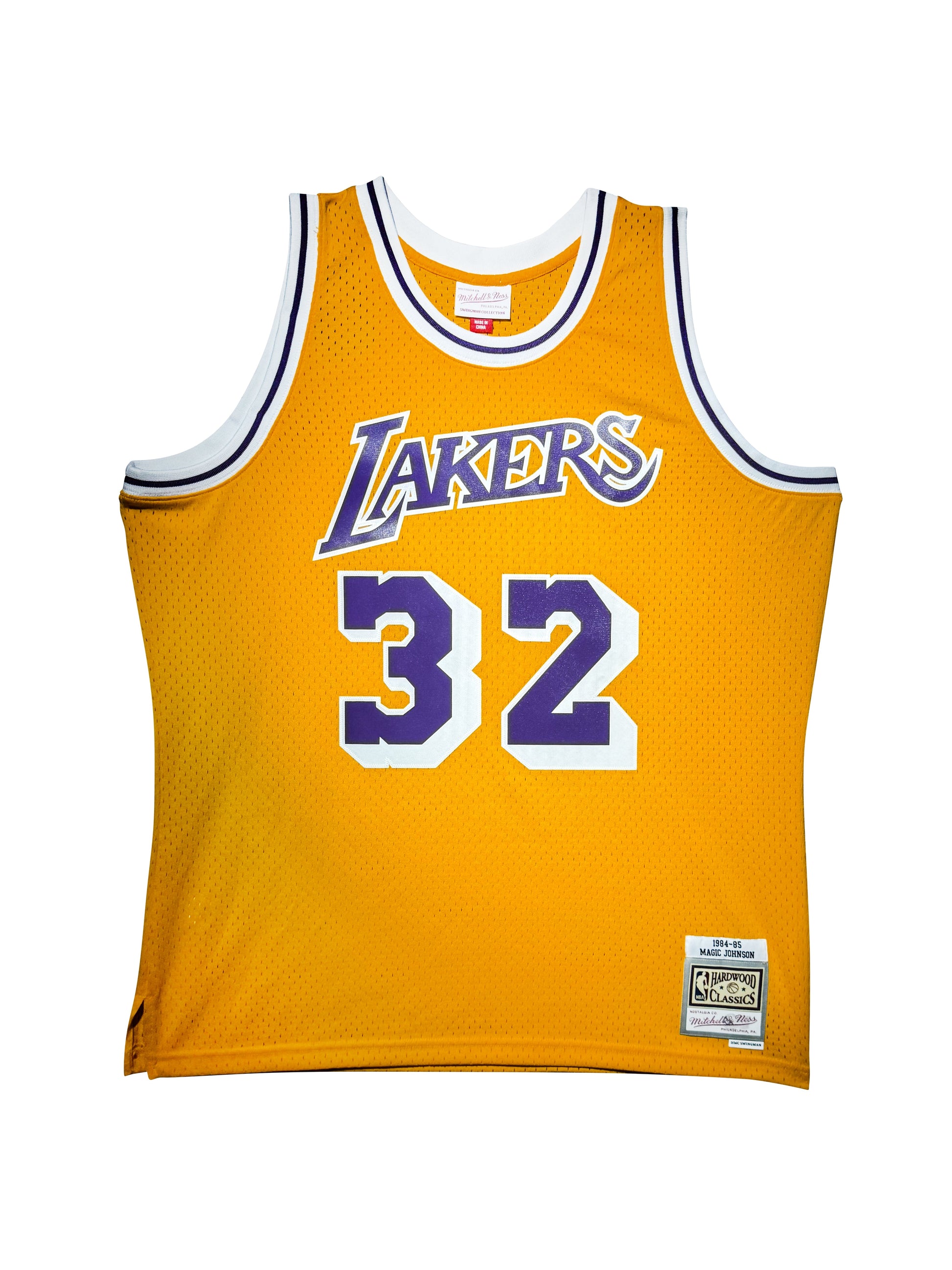 Maillot Authentique Mitchell and Ness Los Angeles Lakers signe "5XChamp" par Magic Johnson certifie par Beckett authentic-signatures