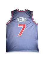 Maillot Custom Exterieur Team USA edition DREAM TEAM II signe par Shawn Kemp et certifie par Beckett authentic-signatures