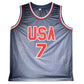 Maillot Custom Exterieur Team USA Edition Jeux Olympiques Barcelone 1992 DREAM TEAM signe par Larry Bird et certifie par Beckett authentic-signatures