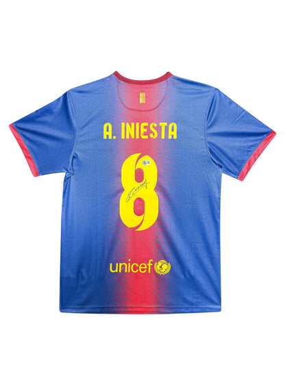 Maillot Authentique FC Barcelone saison 2012-2013 signé par Andres Iniesta et certifié par Beckett authentic-signatures
