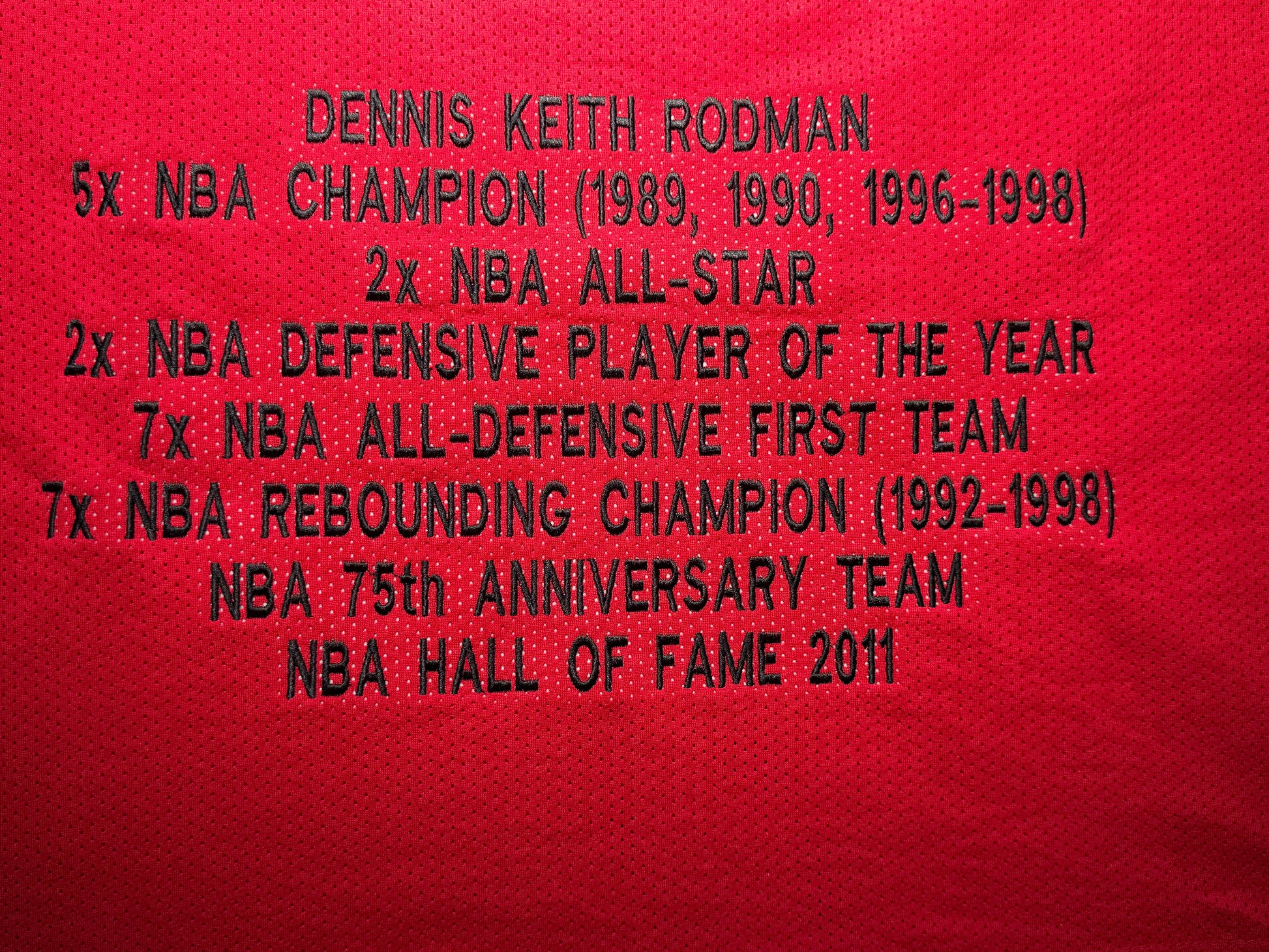 Maillot Stats Carriere Custom Domicile Chicago Bulls  signe par Dennis Rodman certifie par Beckett authentic-signatures