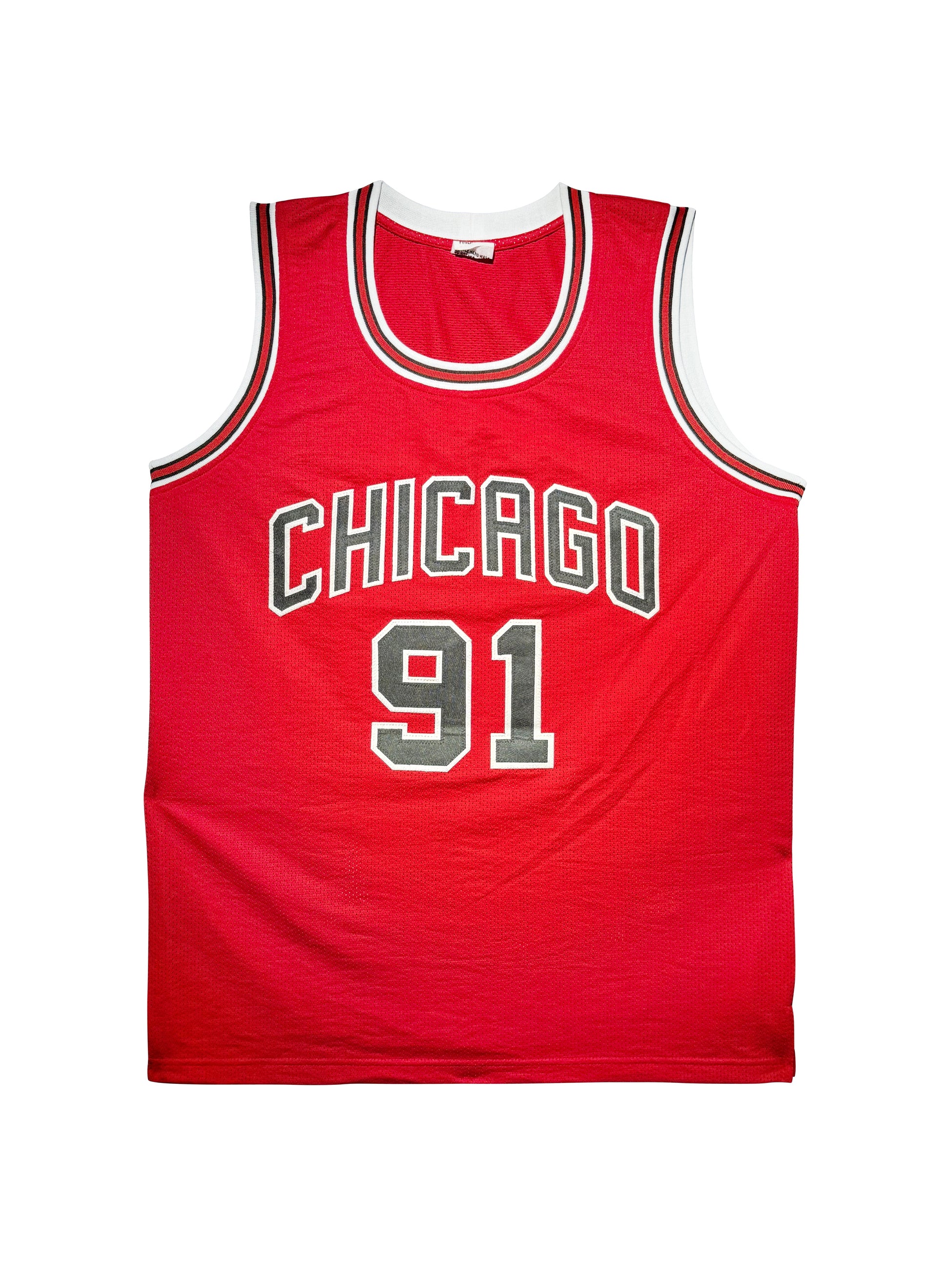 Maillot Stats Carriere Custom Domicile Chicago Bulls  signe par Dennis Rodman certifie par Beckett authentic-signatures