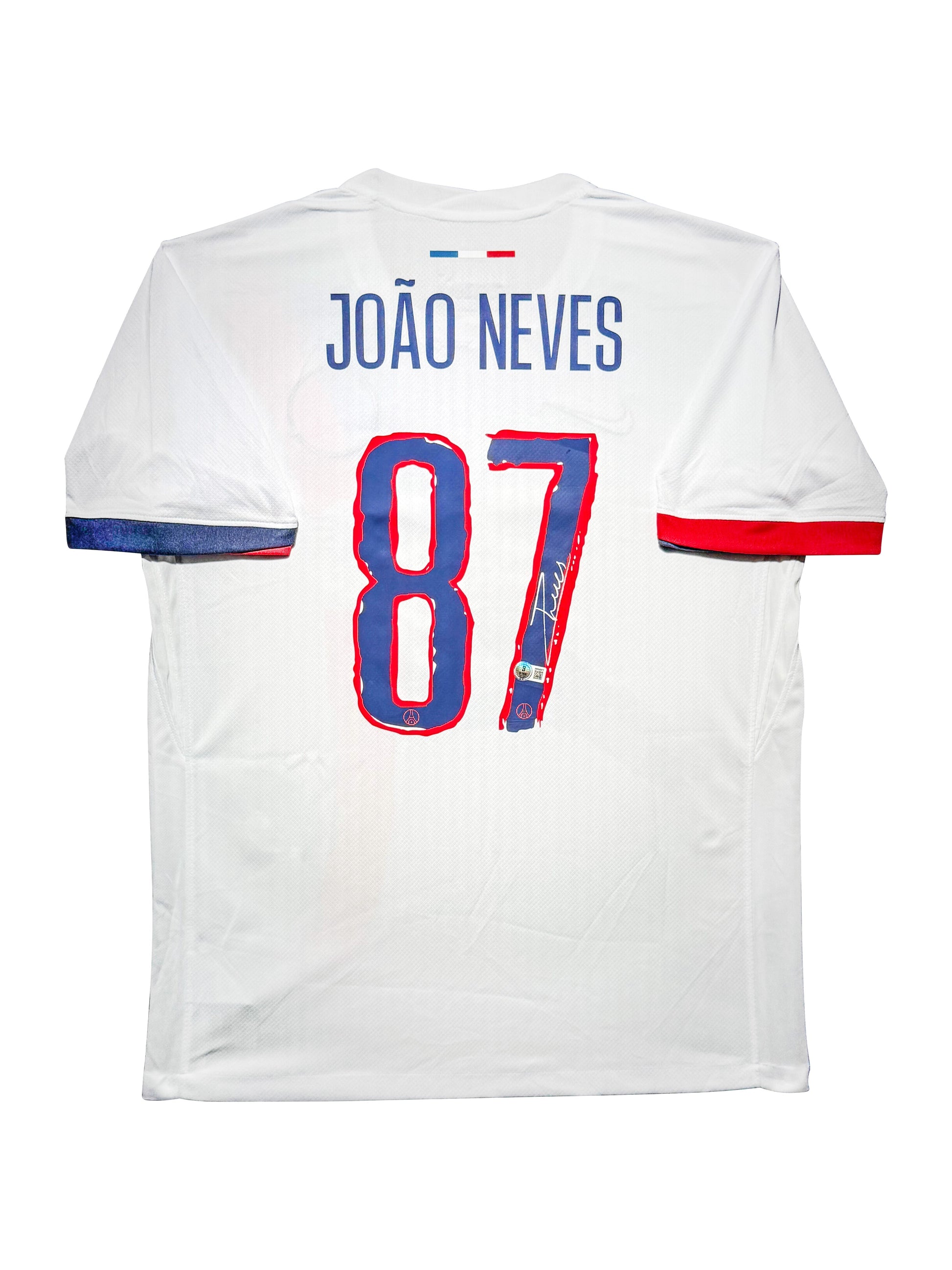 Maillot Exterieur signe par Joao NEVES Paris Saint Germain 2024-25 Certifié par Beckett authentic-signatures