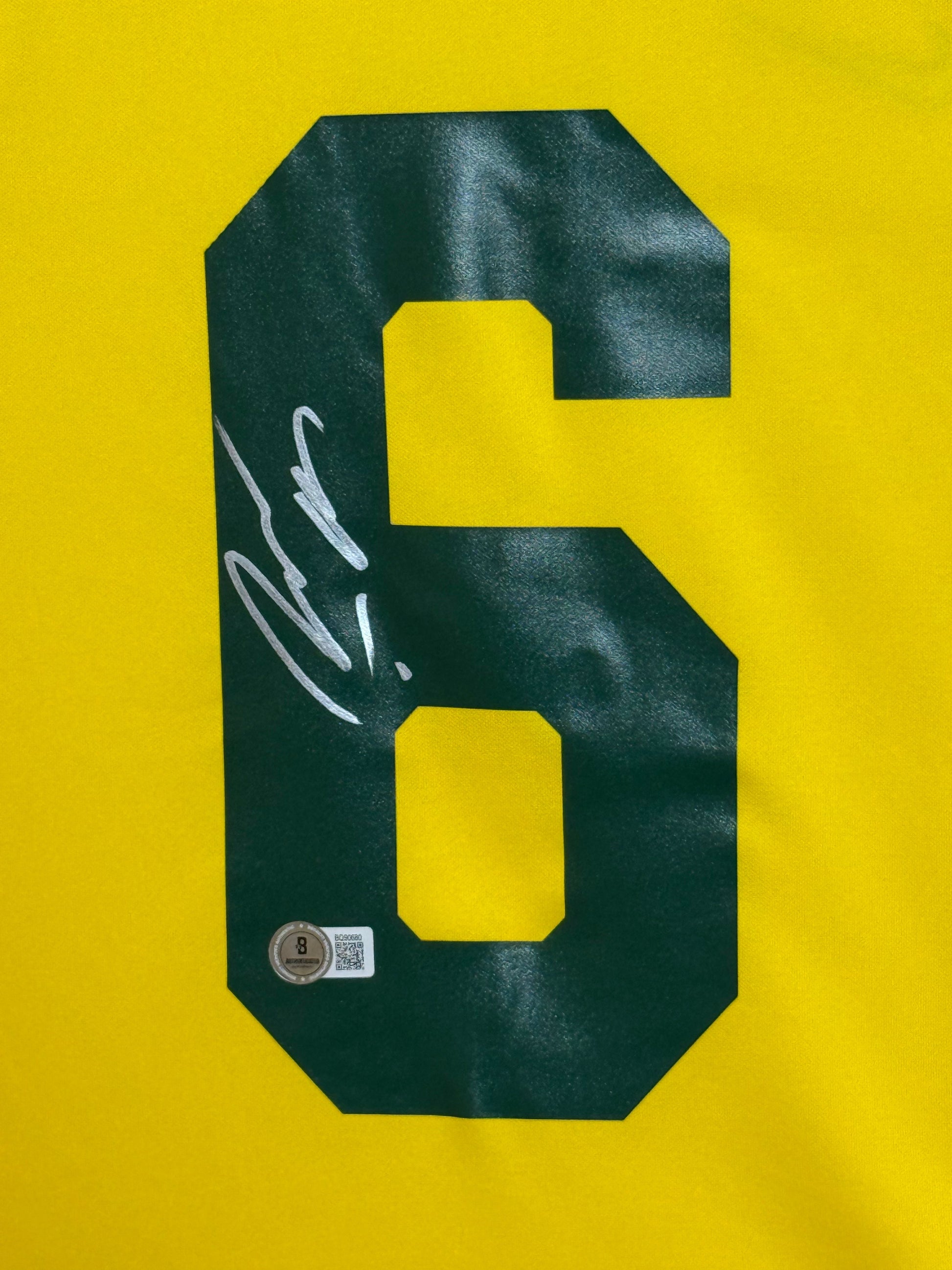 Maillot Authentique Brazil Coupe du Monde 2002 signé par Roberto Carlos et certifié par Beckett authentic-signatures