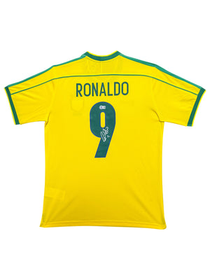 Maillot Authentique Brazil Finale Coupe du Monde 1998 signé par Ronaldo Nazario  et certifié par Beckett authentic-signatures