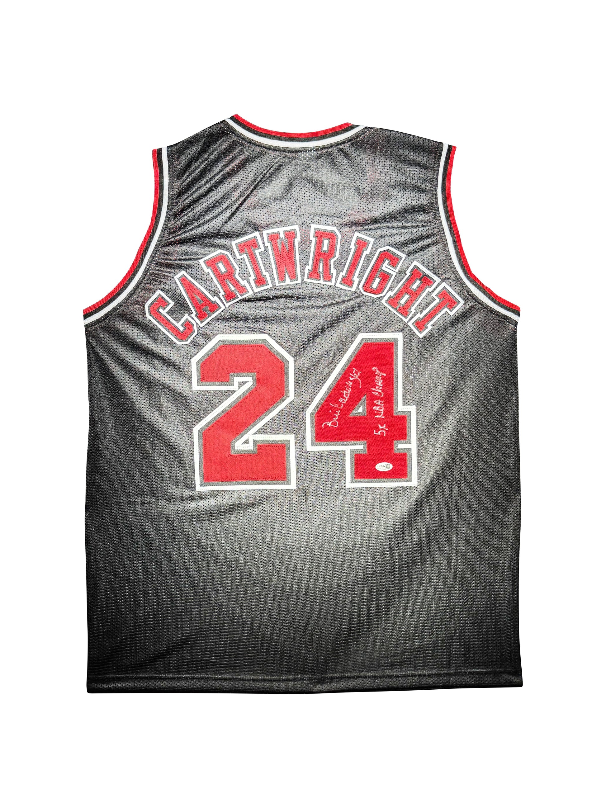 Maillot Custom Exterieur Chicago Bulls signe "5XChamp"par Bill Cartwright certifie par JSA authentic-signatures