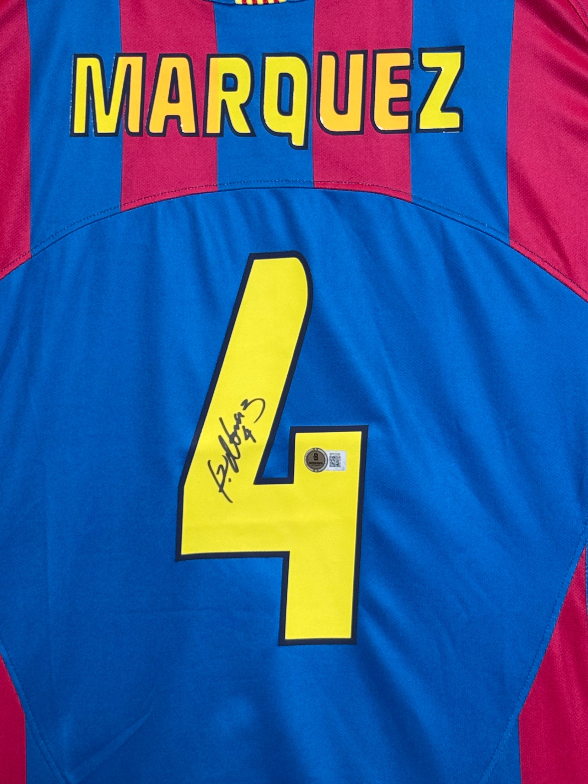 Maillot Authentique FC Barcelone Finale Champions League 2006 signé par Raphael Marquez et certifié par Beckett authentic-signatures