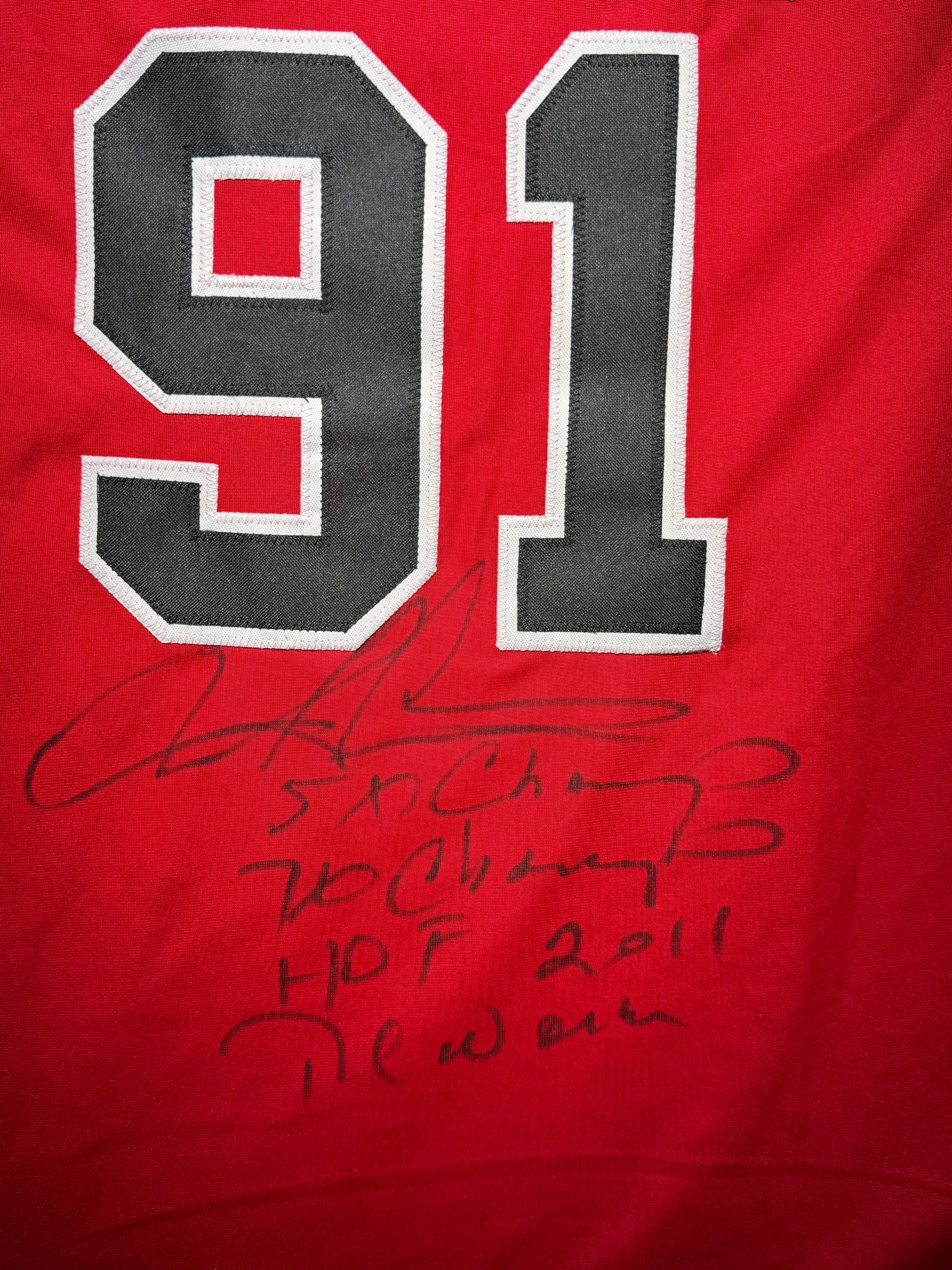 Maillot Stats Manuelles Custom Domicile Chicago Bulls  signe par Dennis Rodman certifie par Beckett authentic-signatures