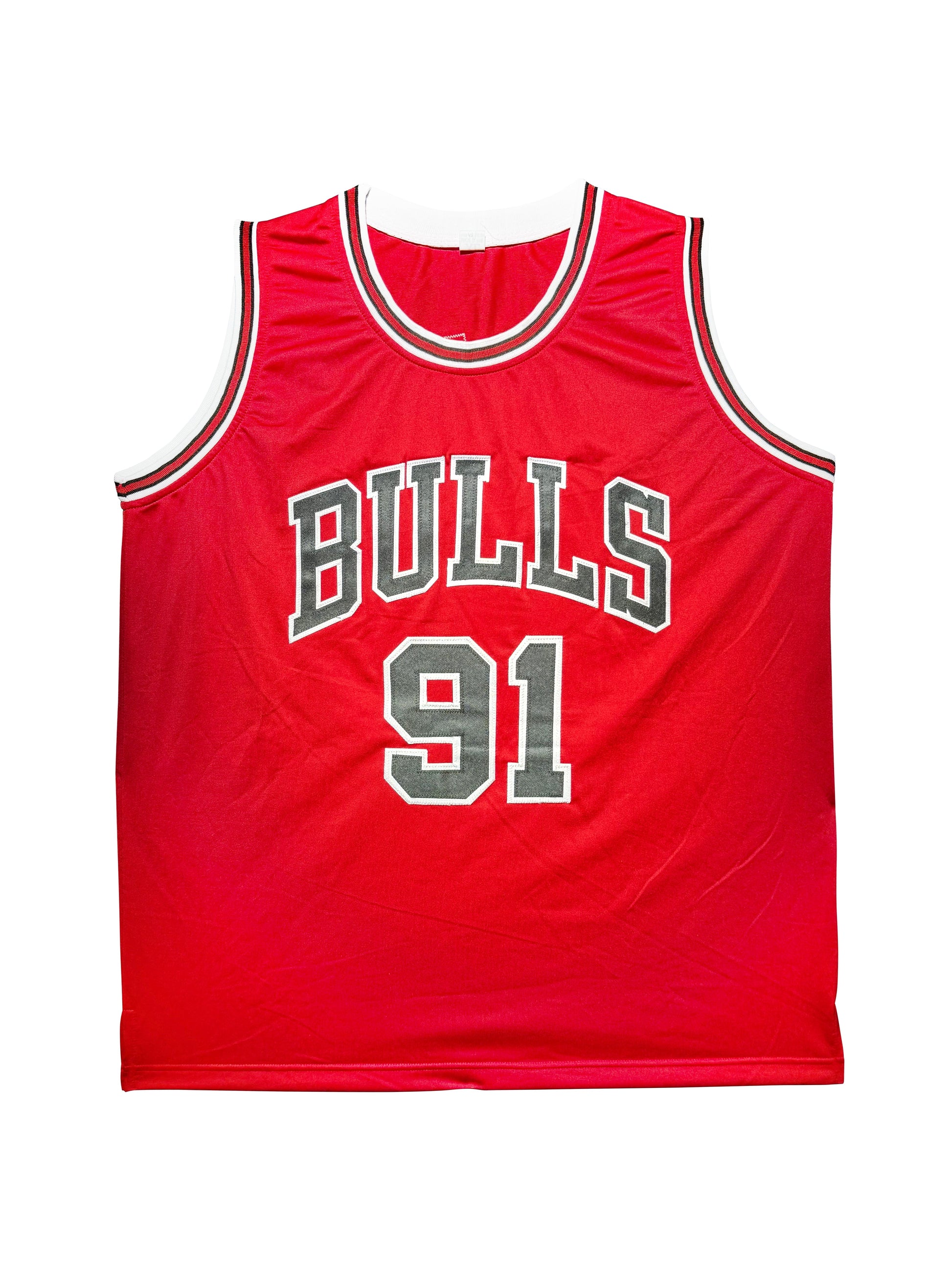 Maillot Stats Manuelles Custom Domicile Chicago Bulls  signe par Dennis Rodman certifie par Beckett authentic-signatures