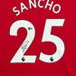 Maillot Authentique Manchester United signé par Sancho et certifié par Beckett authentic-signatures