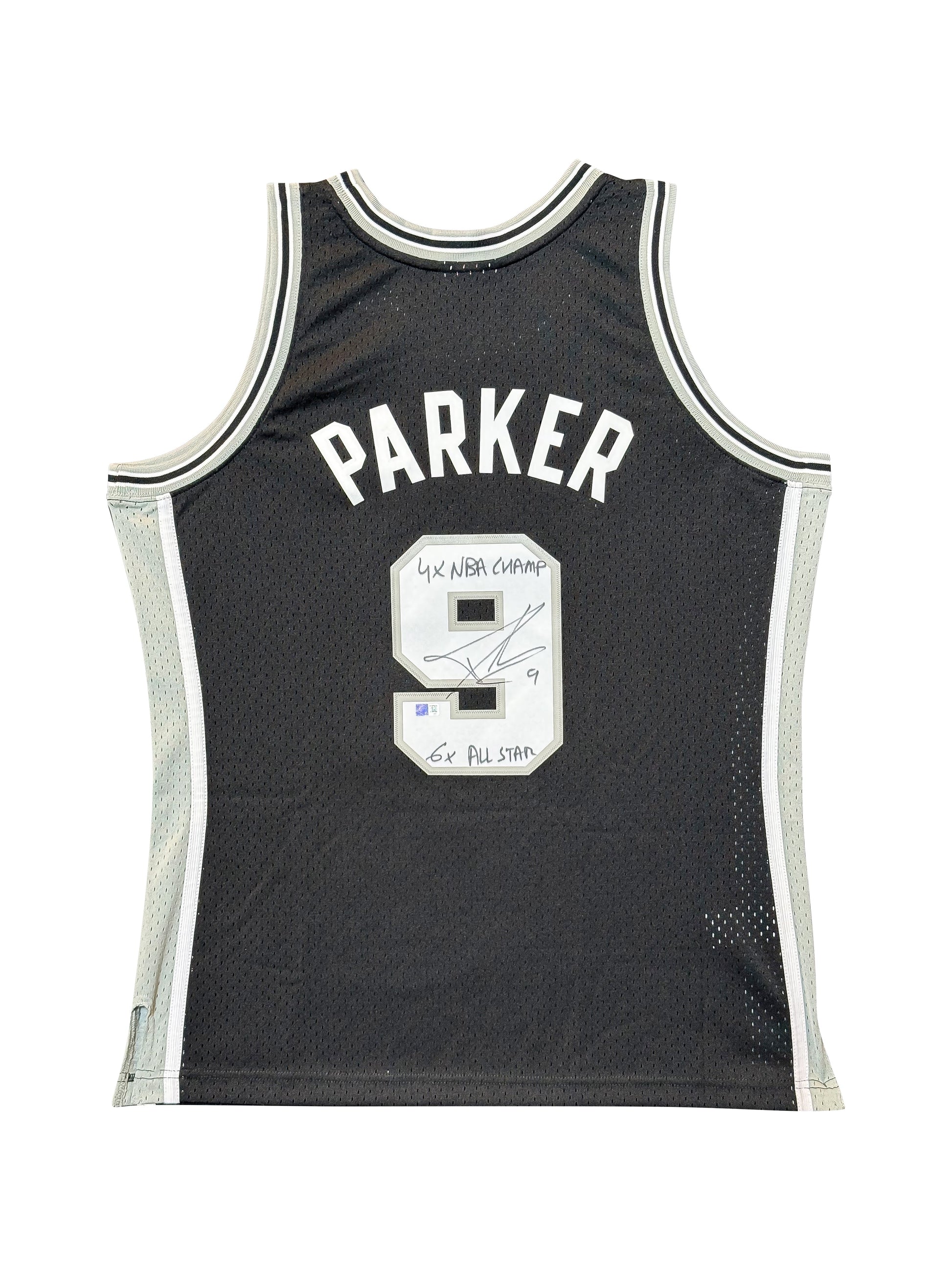 Maillot Mitchell and Ness San Antonio Spurs signé par TONY PARKER authentic-signatures
