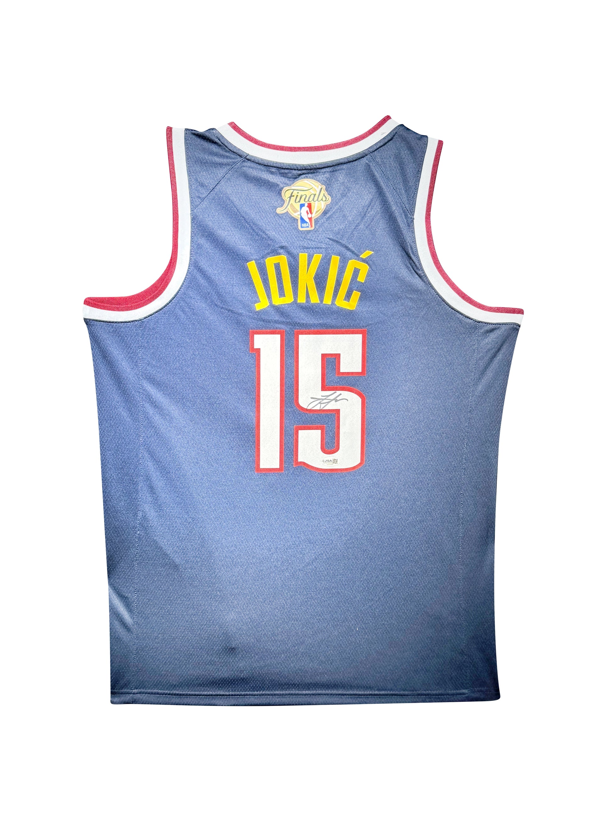 Maillot Finals Patch Authentique Domicile Denver Nuggets signe par Nicolas Jokic certifie par JSA authentic-signatures