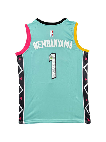 Maillot Authentique San Antonio Spurs signé par Victor WEMBANYAMA et certifié par Beckett authentic-signatures
