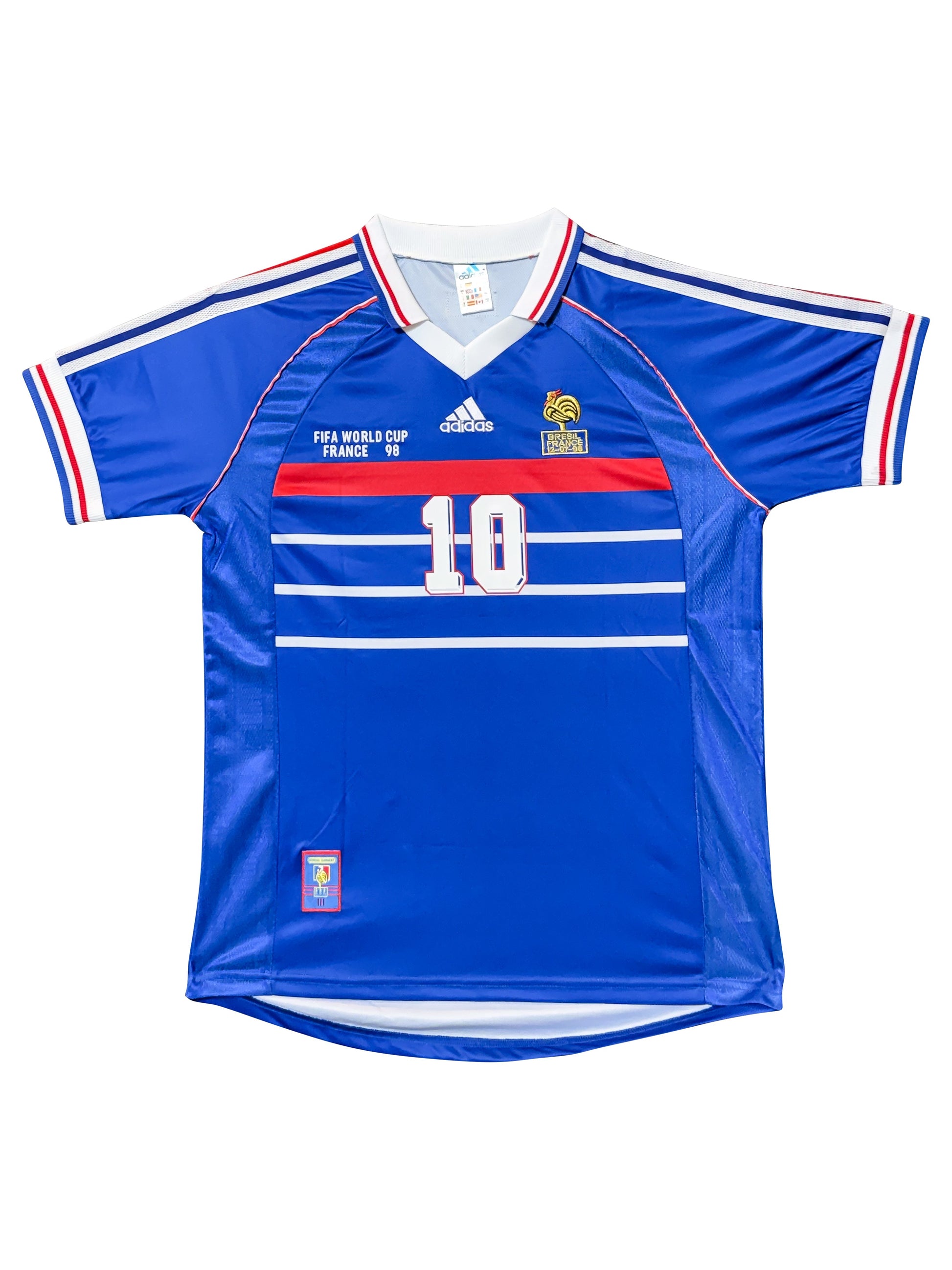 Maillot Authentique Equipe de France Finale Coupe du Monde 1998 signé par Zinedine Zidane et certifié par Beckett authentic-signatures