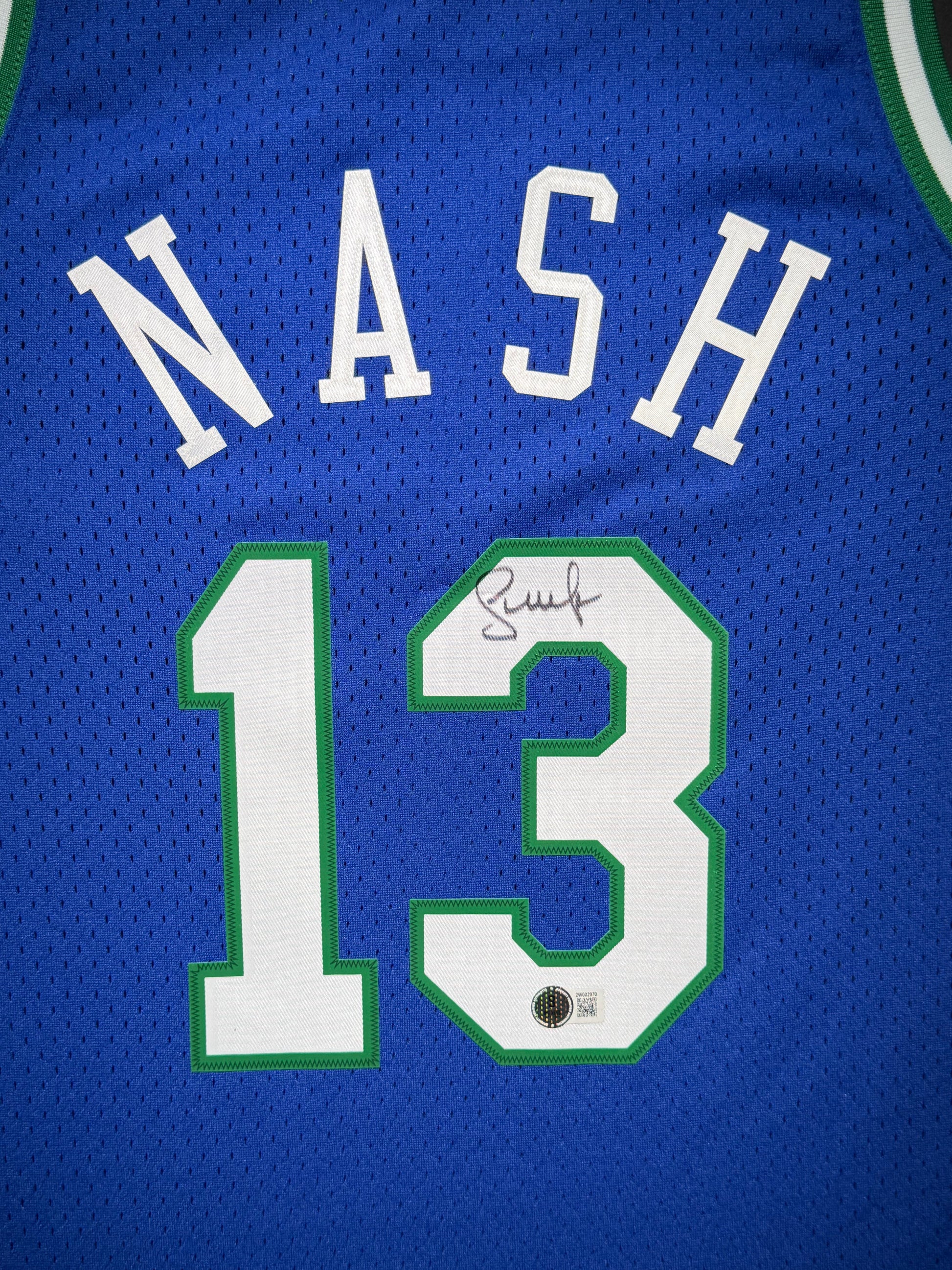 Maillot Authentique Mitchell and Ness Dallas Mavericks signe par Steve Nash et certifie par Beckett authentic-signatures