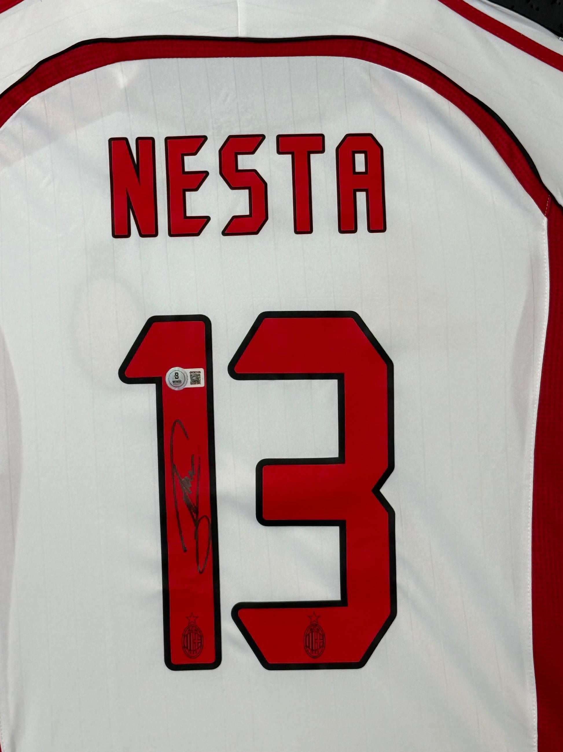 Maillot Authentique Milan AC Finale Champions League 2007 signé par Alessandro Nesta et certifié par Beckett authentic-signatures
