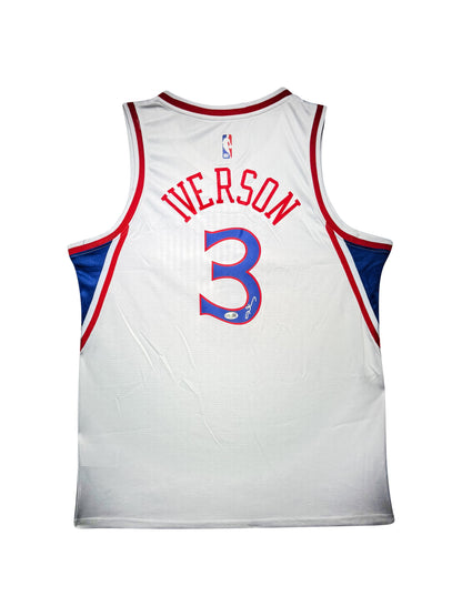 Maillot Authentique Domicile Philapelphia 76ers signe par Allen Iverson certifie par JSA authentic-signatures